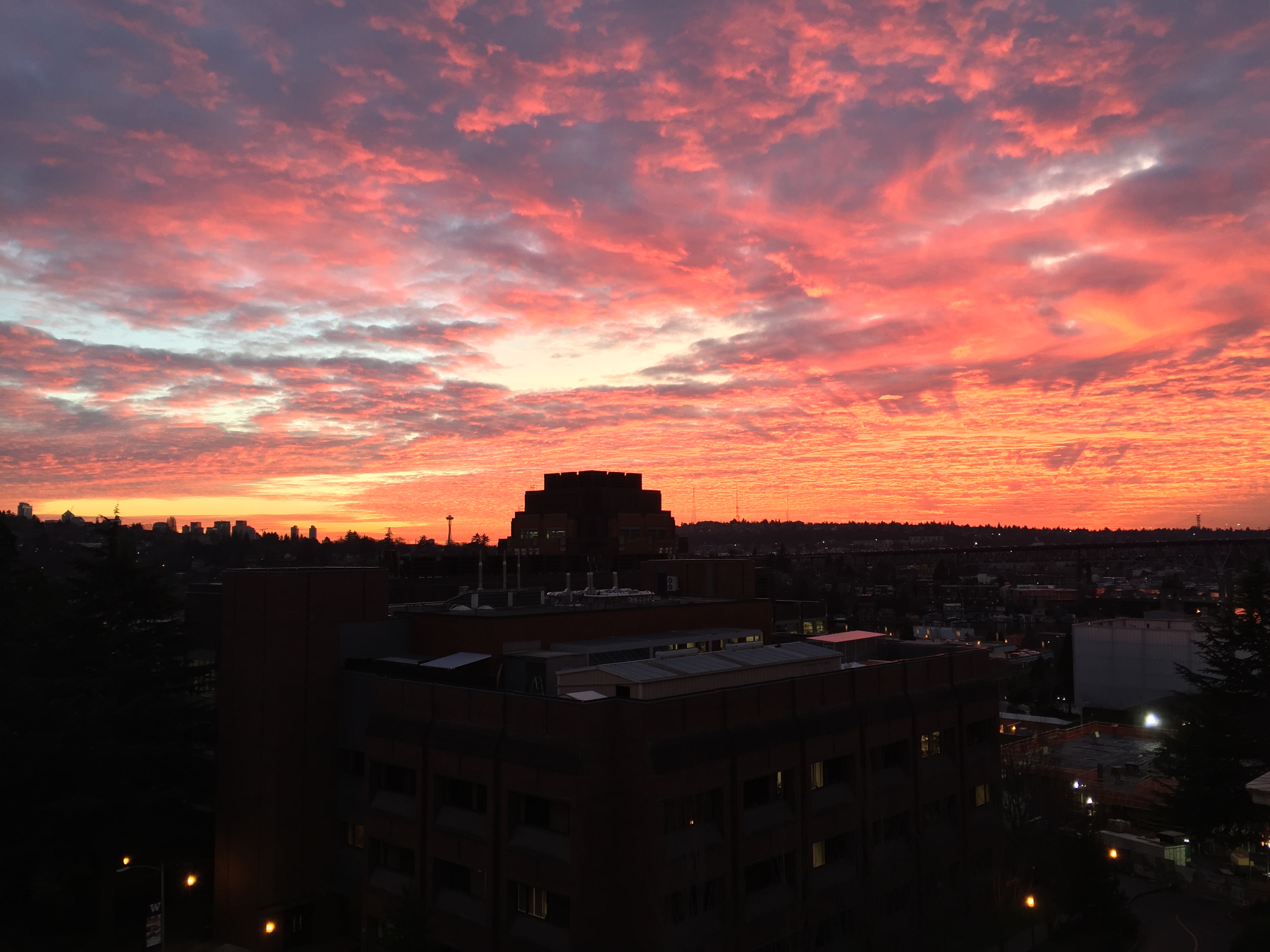 A typical sunset viewed from the lab